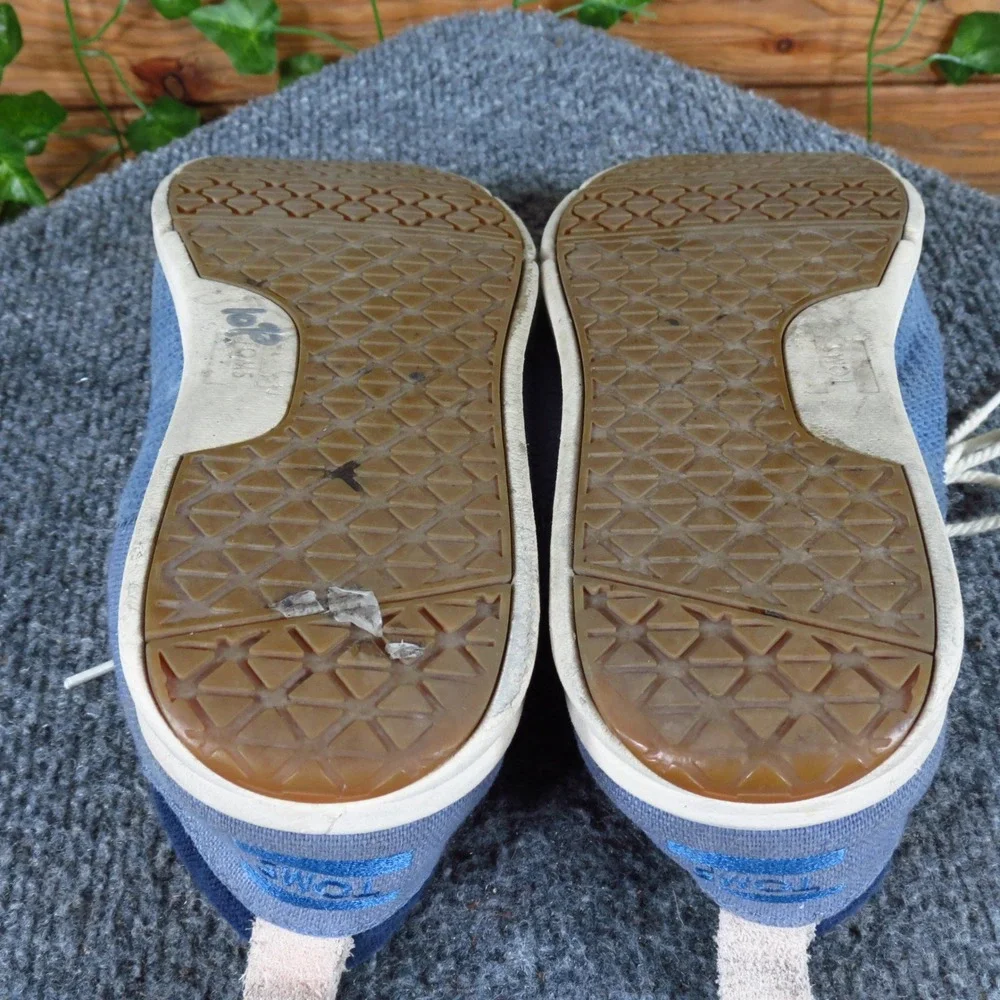 TOMS Cabrillo Infinity‎ Womens Lace Up Sneakers Size 7 Blue Textured Casual